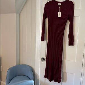 Able maternity Deep Red Long Sleeve Dress
